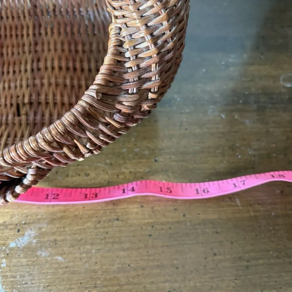 Vtg Turkey Woven Rattan Basket Home Fall Decor Holiday Centerpiece Thanksgiving